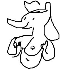 Size: 245x239 | Tagged: questionable, artist:hattsy, banned from derpibooru, deleted from derpibooru, derpibooru import, applejack, anthro, 1000 hours in ms paint, breasts, crappy art, ms paint, nipples, nudity, stylistic suck, wat