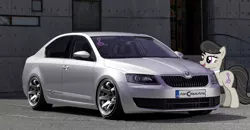 Size: 1366x710 | Tagged: safe, artist:nsdrift, banned from derpibooru, deleted from derpibooru, derpibooru import, octavia melody, car, skoda, skoda octavia, solo