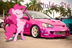 Size: 1024x680 | Tagged: safe, artist:mcflurrylazermuffin, banned from derpibooru, deleted from derpibooru, derpibooru import, pinkie pie, acura, acura rsx, car, honda, honda integra, obligatory pony