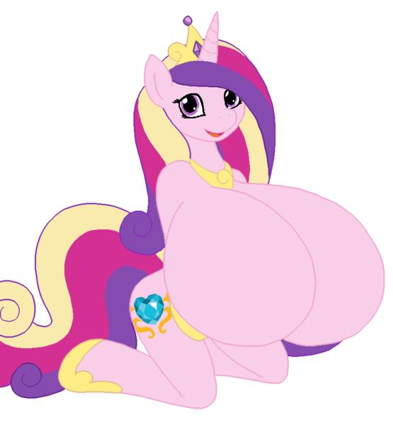 Size: 860x930 | Tagged: suggestive, artist:allrights, artist:speedbumpv-drop, banned from derpibooru, deleted from derpibooru, derpibooru import, princess cadance, anthro, big breasts, breasts, busty princess cadance, featureless breasts, female, huge breasts, impossibly large breasts, lopsided boobs, solo