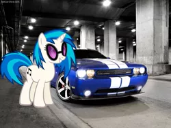 Size: 800x600 | Tagged: safe, artist:rdbrony16, banned from derpibooru, deleted from derpibooru, derpibooru import, vinyl scratch, car, dodge, dodge challenger