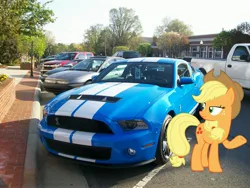 Size: 3472x2604 | Tagged: safe, artist:rdbrony16, banned from derpibooru, deleted from derpibooru, derpibooru import, applejack, car, ford, mustang