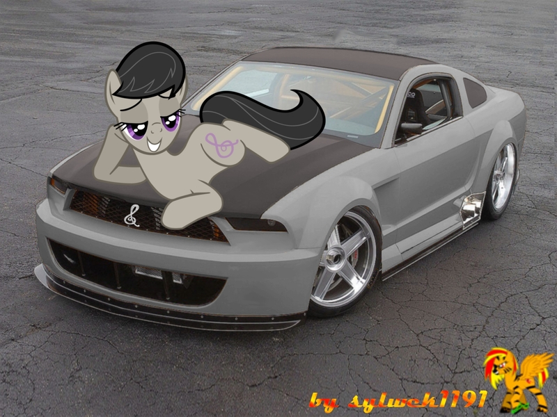 Size: 1280x960 | Tagged: suggestive, artist:sylwek1191, banned from derpibooru, deleted from derpibooru, derpibooru import, octavia melody, car, damn sexy pose, ford, mustang