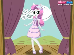 Size: 800x600 | Tagged: safe, banned from derpibooru, deleted from derpibooru, derpibooru import, sweetie belle, a canterlot wedding, equestria girls, bridesmaid dress, clothes, dress, flower girl, starsue