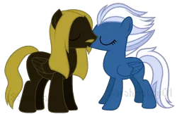 Size: 1305x847 | Tagged: safe, artist:m00nstonee, artist:twiily-bases, banned from derpibooru, deleted from derpibooru, derpibooru import, night glider, oc, oc:mellow rhythm, canon x oc, kissing