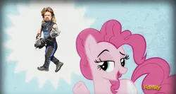 Size: 1870x998 | Tagged: safe, banned from derpibooru, deleted from derpibooru, derpibooru import, pinkie pie, the lost treasure of griffonstone, exploitable meme, meme, obligatory pony, peter dinklage, pinkie presenter