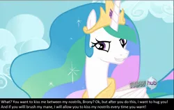 Size: 732x463 | Tagged: safe, banned from derpibooru, deleted from derpibooru, derpibooru import, screencap, princess celestia, oc, oc:anon, bronybait, cute, meta, nostril fetish, nostrils, solo