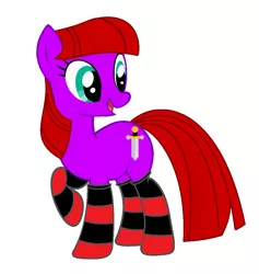 Size: 948x1000 | Tagged: safe, artist:ponliestar, artist:redmagepony, banned from derpibooru, deleted from derpibooru, derpibooru import, oc, oc:mulight sparkling, clothes, ms paint, socks, solo, striped socks