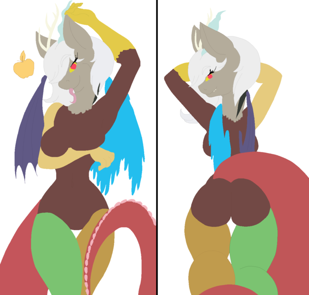 Size: 1314x1255 | Tagged: suggestive, banned from derpibooru, deleted from derpibooru, derpibooru import, discord, 1000 hours in ms paint, armpits, body pillow, body pillow design, eris, rule 63