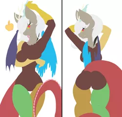 Size: 1314x1255 | Tagged: suggestive, banned from derpibooru, deleted from derpibooru, derpibooru import, discord, 1000 hours in ms paint, armpits, body pillow, body pillow design, eris, rule 63