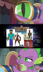 Size: 607x1024 | Tagged: safe, banned from derpibooru, deleted from derpibooru, derpibooru import, edit, spike, princess spike (episode), 1000 hours in ms paint, alex, animaniacs, bad edit, ben 10, ben 10 alien force, exploitable meme, god of war, guardians of the galaxy, kratos, meme, minecraft, movie spoof, slappy squirrel, spike's telescope, steve, swampfire, wtf