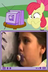 Size: 692x1024 | Tagged: safe, banned from derpibooru, deleted from derpibooru, derpibooru import, abuse, child abuse, diapered, exploitable meme, female, meme, obligatory pony, tv meme