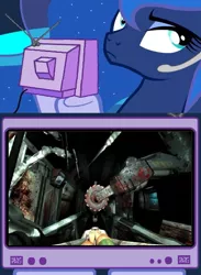 Size: 563x769 | Tagged: semi-grimdark, banned from derpibooru, deleted from derpibooru, derpibooru import, screencap, princess luna, human, gamer luna, exploitable meme, matthew kane, meme, meta, obligatory pony, quake 4, stroggification, tv meme