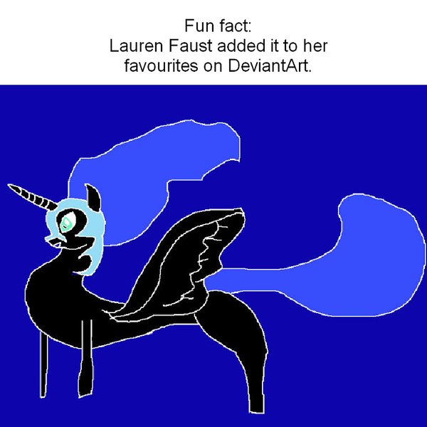 Size: 810x810 | Tagged: safe, banned from derpibooru, deleted from derpibooru, derpibooru import, nightmare moon, lauren faust, ms paint