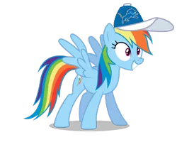 Size: 801x687 | Tagged: source needed, safe, banned from derpibooru, deleted from derpibooru, derpibooru import, edit, rainbow dash, american football, cap, detroit lions, football, hat, nfl, solo, sports, vector
