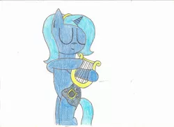 Size: 2338x1700 | Tagged: safe, artist:laurelcrown, banned from derpibooru, deleted from derpibooru, derpibooru import, oc, bipedal, music, traditional art