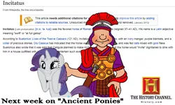 Size: 1157x700 | Tagged: safe, banned from derpibooru, deleted from derpibooru, derpibooru import, caesar, count caesar, rarity, ancient aliens, ancient ponies, caligula, giorgio a. tsoukalos, history, incitatus, rome, the history channel, wikipedia