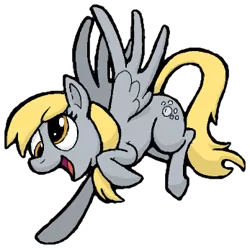 Size: 347x346 | Tagged: safe, artist:liquidrabbitz, banned from derpibooru, deleted from derpibooru, derpibooru import, derpy hooves, female, flying, simple background, smiling, solo, transparent background