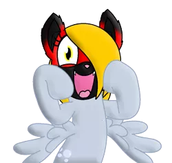 Size: 904x852 | Tagged: safe, artist:mattmiles, banned from derpibooru, deleted from derpibooru, derpibooru import, derpy hooves, oc, oc:cherry, hybrid, pegasus, pony, base, body swap, female, furry, fusion, happy, head swap, modular, not salmon, simple background, solo, transparent background, wat