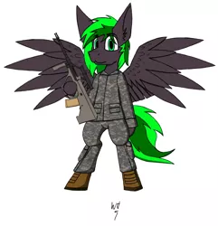 Size: 4660x4830 | Tagged: safe, artist:wingedthoughts, banned from derpibooru, deleted from derpibooru, derpibooru import, oc, oc:rain twister, assault rifle, gun, rifle, solo, steyr aug, ucp camo, weapon