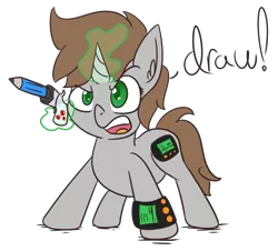 Size: 1807x1637 | Tagged: safe, artist:kimsdoodles, banned from derpibooru, deleted from derpibooru, derpibooru import, oc, oc:littlepip, unofficial characters only, pony, unicorn, fallout equestria, fanfic, fanfic art, female, filly, glowing horn, horn, magic, simple background, solo, telekinesis, transparent background