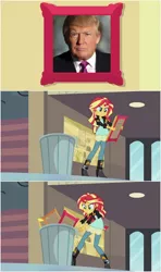 Size: 558x941 | Tagged: safe, banned from derpibooru, deleted from derpibooru, derpibooru import, sunset shimmer, equestria girls, my past is not today, donald trump, exploitable meme, meme