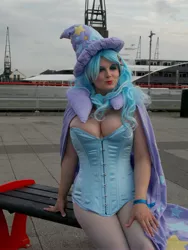 Size: 3456x4608 | Tagged: suggestive, artist:lezlidax, banned from derpibooru, deleted from derpibooru, derpibooru import, trixie, human, breasts, cleavage, clothes, cosplay, costume, irl, irl human, photo, solo