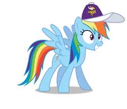 Size: 801x687 | Tagged: safe, banned from derpibooru, deleted from derpibooru, derpibooru import, rainbow dash, american football, cap, hat, minnesota vikings, nfl, vector