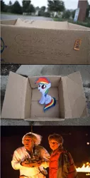 Size: 405x795 | Tagged: safe, banned from derpibooru, deleted from derpibooru, derpibooru import, rainbow dash, fanfic:my little dashie, back to the future, dashie meme, doc brown, exploitable meme, good people finding dash meme, marty mcfly, meme, obligatory pony