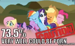 Size: 400x244 | Tagged: safe, banned from derpibooru, deleted from derpibooru, derpibooru import, applejack, fluttershy, pinkie pie, rainbow dash, rarity, twilight sparkle, dragonshy, caption, exploitable meme, image macro, mane six, meme, not porn, out of context, text