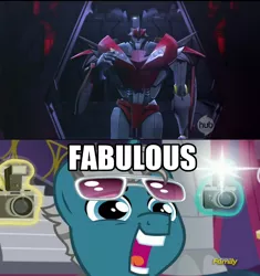 Size: 1582x1684 | Tagged: safe, banned from derpibooru, deleted from derpibooru, derpibooru import, fashion plate, canterlot boutique, background pony strikes again, barely pony related, knock out, shitposting, transformers, transformers prime