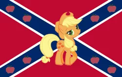 Size: 2700x1719 | Tagged: safe, artist:grifen, banned from derpibooru, deleted from derpibooru, derpibooru import, applejack, 1000 hours in ms paint, confederate flag, drama bait, flag, low quality bait