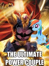 Size: 574x759 | Tagged: safe, banned from derpibooru, deleted from derpibooru, derpibooru import, rainbow dash, beta ray bill, caption, crossover, crossover shipping, image macro, marvel comics, meme, shipping, text