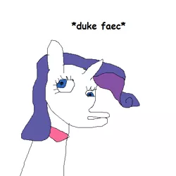 Size: 514x514 | Tagged: safe, artist:dellovan, banned from derpibooru, deleted from derpibooru, derpibooru import, rarity, comic sans, duckface, ms paint, stylistic suck