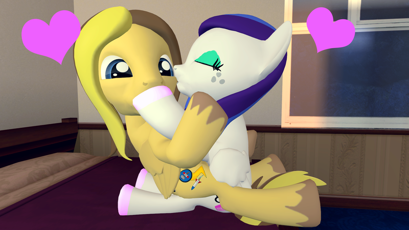 Size: 1920x1080 | Tagged: suggestive, banned from derpibooru, deleted from derpibooru, derpibooru import, oc, oc:cloudshy belle, oc:storm chaser, unofficial characters only, 3d, cuddled, fetish, gmod, hoof fetish, hoof polish, hoof sucking, kisses, nail polish, shipping, source filmmaker