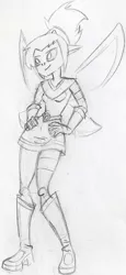 Size: 553x1207 | Tagged: safe, artist:patricknobles, banned from derpibooru, deleted from derpibooru, derpibooru import, oc, oc:princess inapan, unofficial characters only, alien, human, equestria girls, alien princess, humanized, monochrome, winged humanization, wings