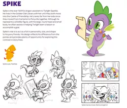 Size: 960x817 | Tagged: safe, banned from derpibooru, deleted from derpibooru, derpibooru import, peewee, rarity, spike, the art of equestria, pencil drawing, pose, storyboard, traditional art