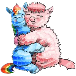 Size: 960x960 | Tagged: safe, artist:davide76, artist:lemurkatta, banned from derpibooru, deleted from derpibooru, derpibooru import, rainbow dash, fluffy pony, colored