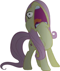 Size: 2336x2753 | Tagged: safe, artist:littlecolt, banned from derpibooru, deleted from derpibooru, derpibooru import, fluttershy, scare master, faic, flutterscream, nose in the air, screaming, simple background, solo, transparent background, vector