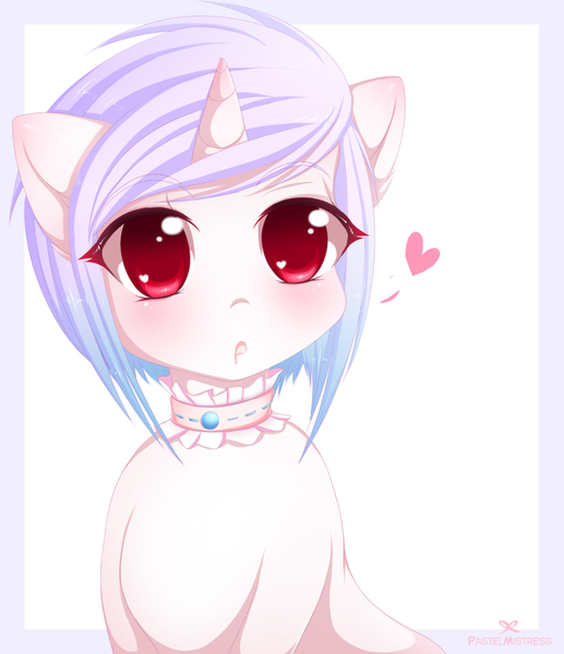 Size: 1024x1188 | Tagged: safe, artist:pastelmistress, banned from derpibooru, deleted from derpibooru, derpibooru import, oc, oc:reverie, unofficial characters only, big eyes, chibi, choker, cute, solo