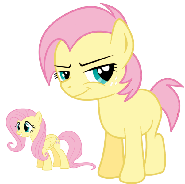 Size: 896x891 | Tagged: safe, artist:absolutecactus, banned from derpibooru, deleted from derpibooru, derpibooru import, babs seed, fluttershy, palette swap, recolor