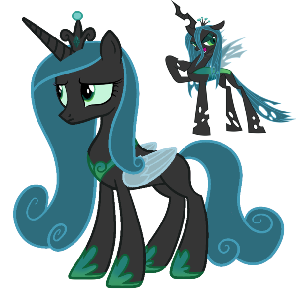 Size: 894x894 | Tagged: safe, artist:absolutecactus, banned from derpibooru, deleted from derpibooru, derpibooru import, princess cadance, queen chrysalis, palette swap, recolor