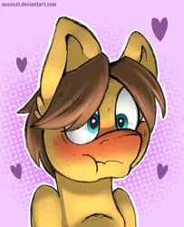 Size: 1024x1260 | Tagged: safe, artist:neoncel, artist:tentauncool, banned from derpibooru, deleted from derpibooru, derpibooru import, caramel, caramel is awesome, cute, scrunchy face, solo