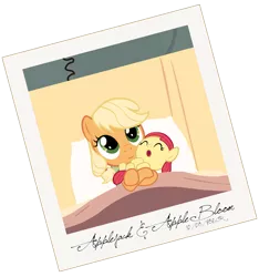 Size: 1024x1095 | Tagged: safe, artist:beavernator, banned from derpibooru, deleted from derpibooru, derpibooru import, apple bloom, applejack, pony, baby, baby pony, fanfic art, female, foal, hatless, missing accessory, mother and child, mother and daughter, newborn, pregnant, teen pregnancy, teenager