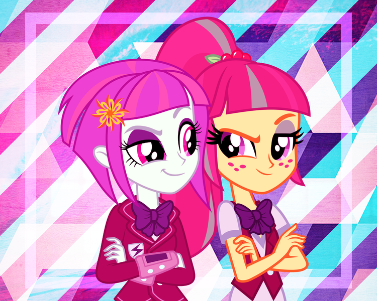 Size: 1500x1200 | Tagged: safe, artist:ambassad0r, artist:chameleonman55, artist:xebck, banned from derpibooru, deleted from derpibooru, derpibooru import, sour sweet, sunny flare, equestria girls, friendship games, female, lesbian, shipping, sourflare