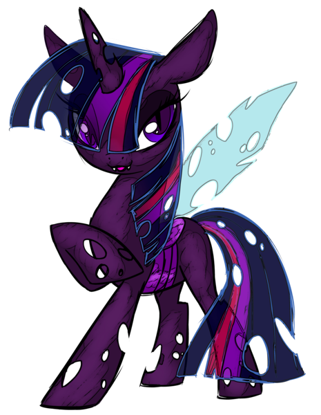 Size: 3868x4992 | Tagged: safe, artist:sakuyamon, banned from derpibooru, deleted from derpibooru, derpibooru import, twilight sparkle, changeling, absurd resolution, changelingified, species swap