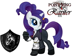 Size: 13142x10299 | Tagged: safe, artist:dimidiummorsumbra, banned from derpibooru, deleted from derpibooru, derpibooru import, rarity, absurd resolution, classy, crossover, hellsing, monocle, solo, walter c. dornez