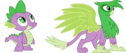 Size: 1024x429 | Tagged: safe, artist:absolutecactus, banned from derpibooru, deleted from derpibooru, derpibooru import, edit, gilda, spike, dragon, gryphon, palette swap, recolor