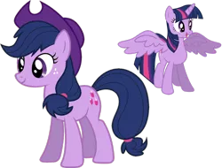 Size: 1024x779 | Tagged: safe, artist:absolutecactus, banned from derpibooru, deleted from derpibooru, derpibooru import, edit, applejack, twilight sparkle, alicorn, palette swap, recolor, twilight sparkle (alicorn)