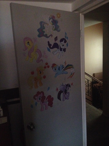 Size: 2448x3264 | Tagged: safe, banned from derpibooru, deleted from derpibooru, derpibooru import, photographer:mr.sparkle, applejack, fluttershy, pinkie pie, princess celestia, rainbow dash, rarity, twilight sparkle, door, house, mane six, my little pony